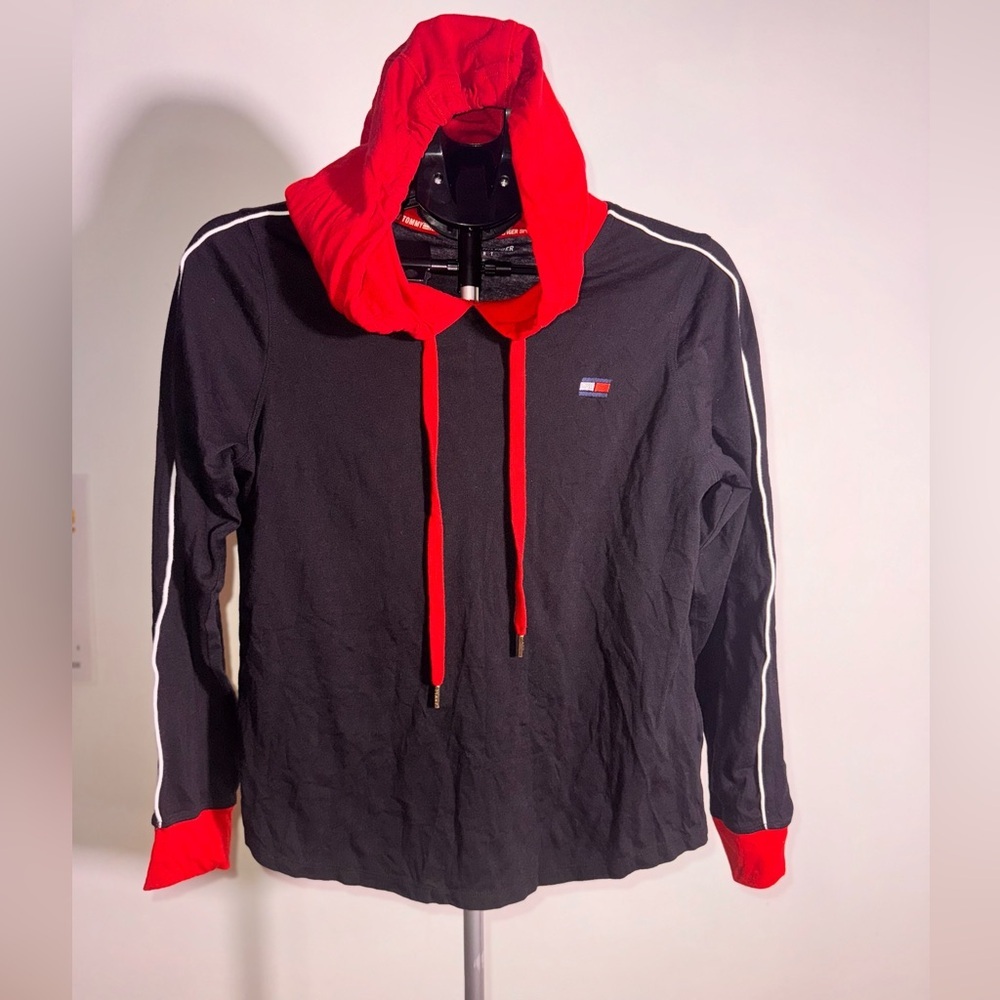 Tommy Hilfiger Sport Navy and Red Hoodie